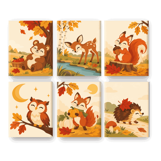 6 Mini Paintings | Herfst Beer Dutje Set