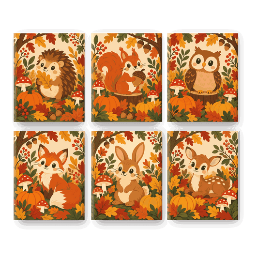 6 Mini Paintings | Herfst Egel Set