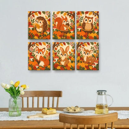 6 Mini Paintings | Herfst Egel Set