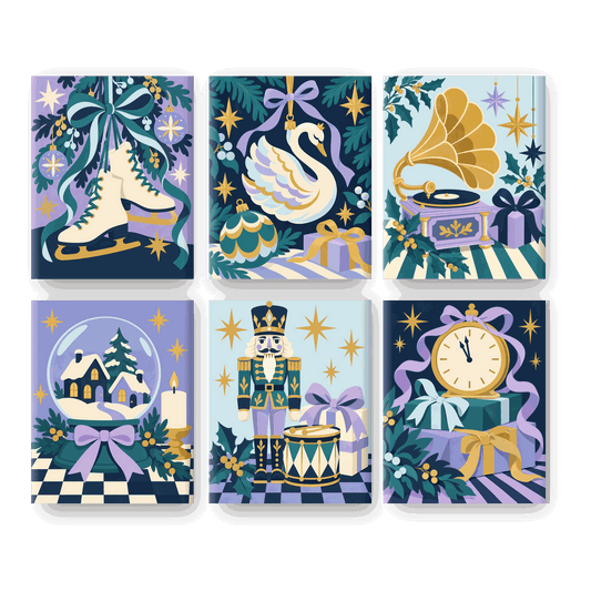 6 Mini Paintings | Kerst Sneeuwbol Set