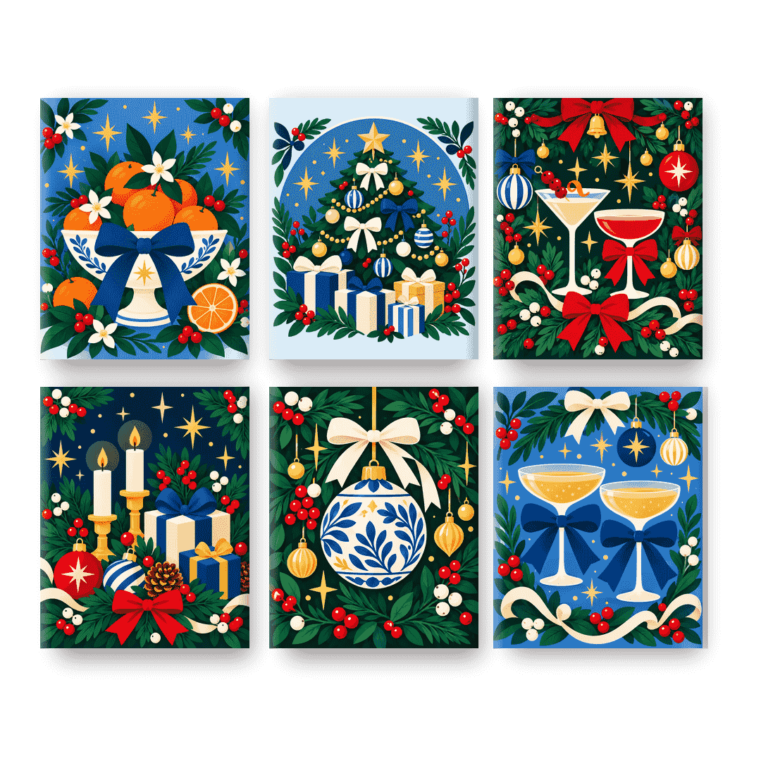 6 Mini Paintings | Sinterklaas Sinaasappelschaal Set