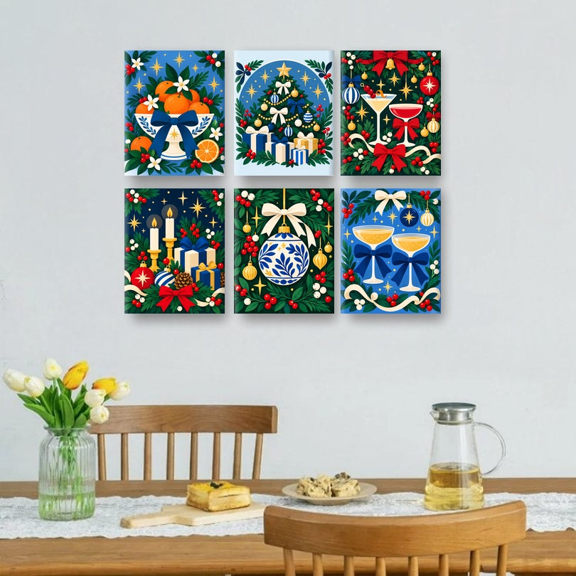 6 Mini Paintings | Sinterklaas Sinaasappelschaal Set