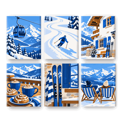 6 Mini Paintings | Alpine Blauw Set