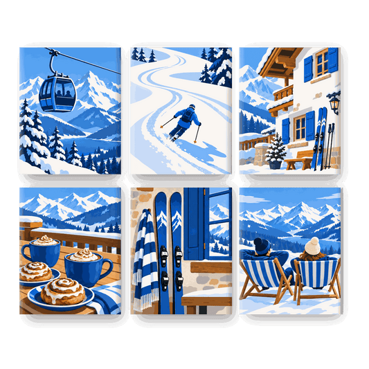 6 Mini Paintings | Alpine Blauw Set