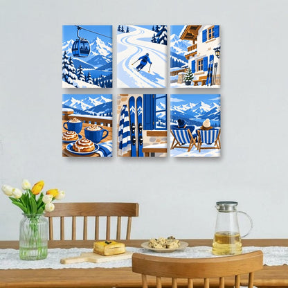 6 Mini Paintings | Alpine Blauw Set