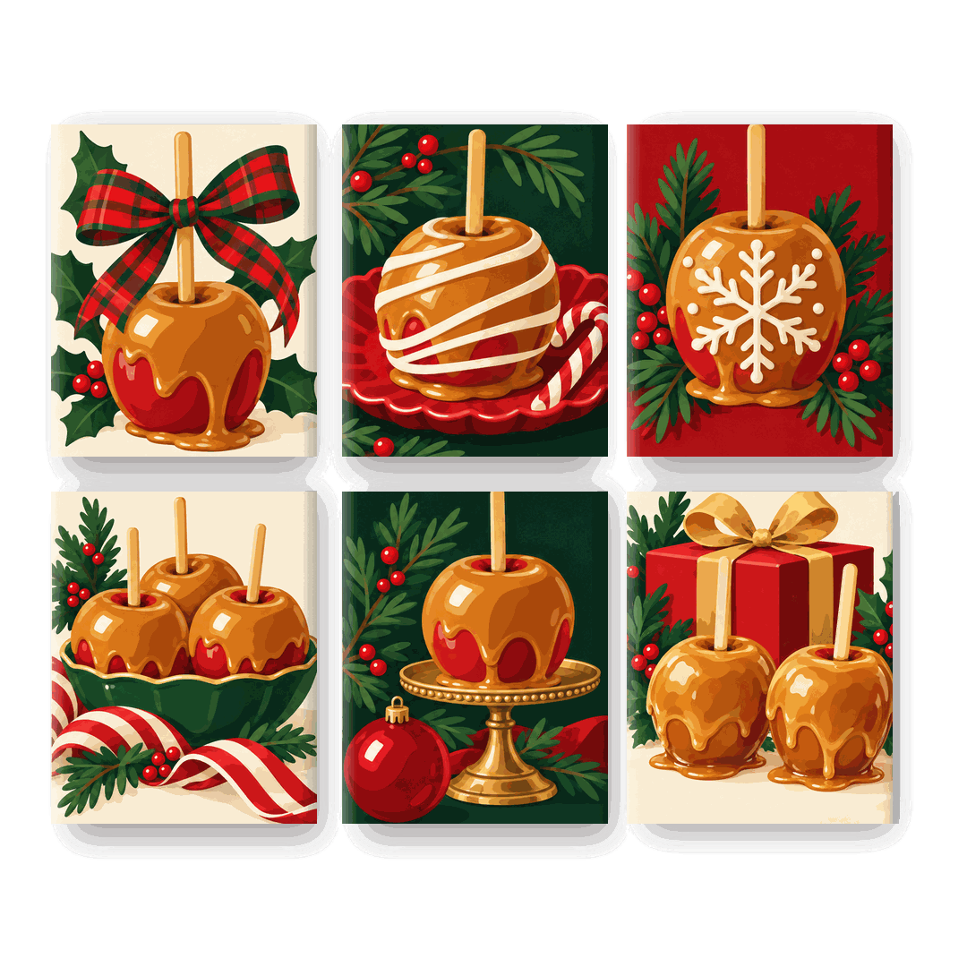 6 Mini Paintings | Caramel Kerst Set