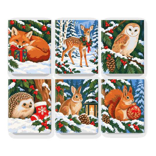 6 Mini Paintings | Kerst Bosvrienden Set