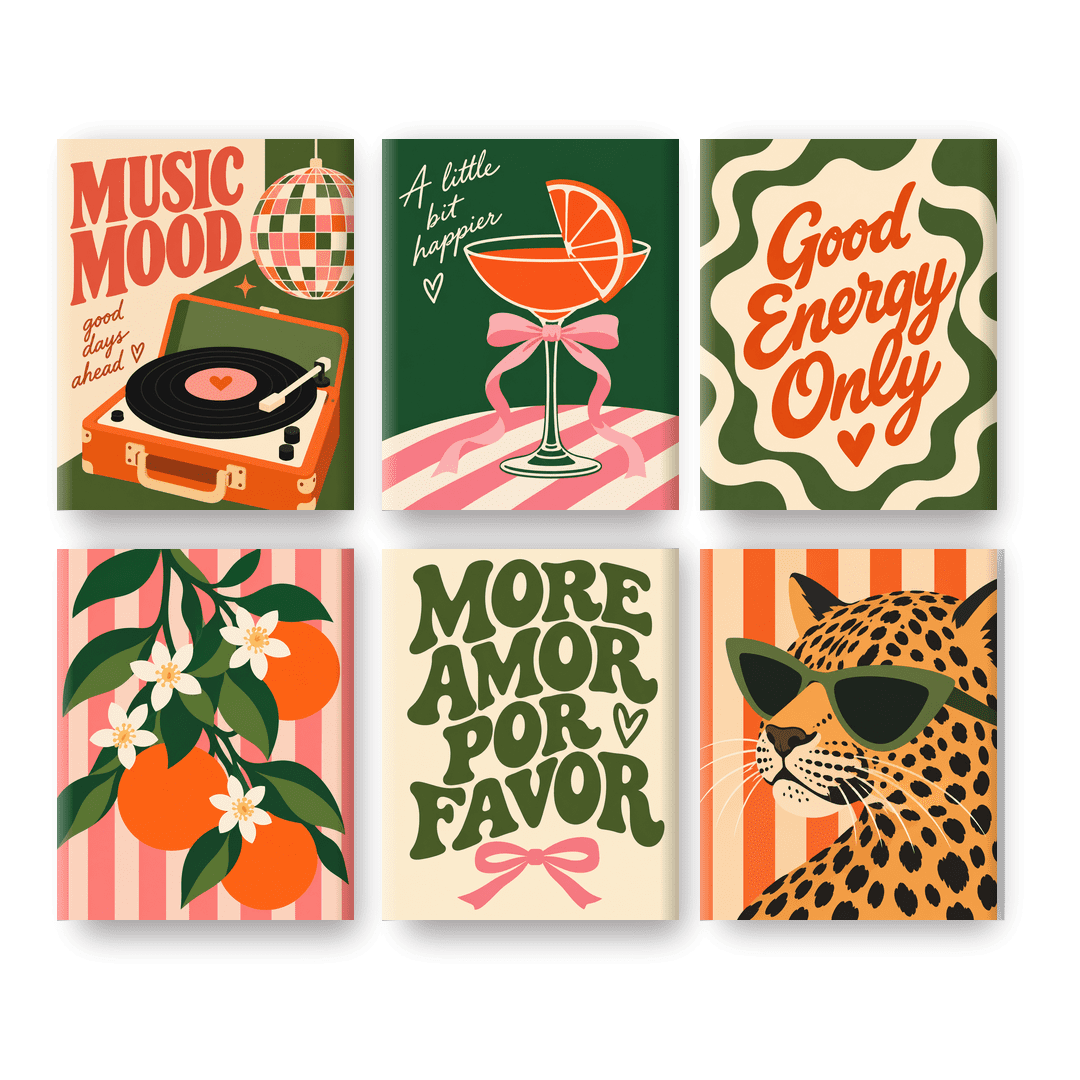 6 Mini Paintings | Muziek Mood Set