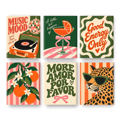 6 Mini Paintings | Muziek Mood Set