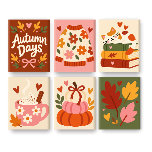 6 Mini Paintings | Herfst Dagen Set