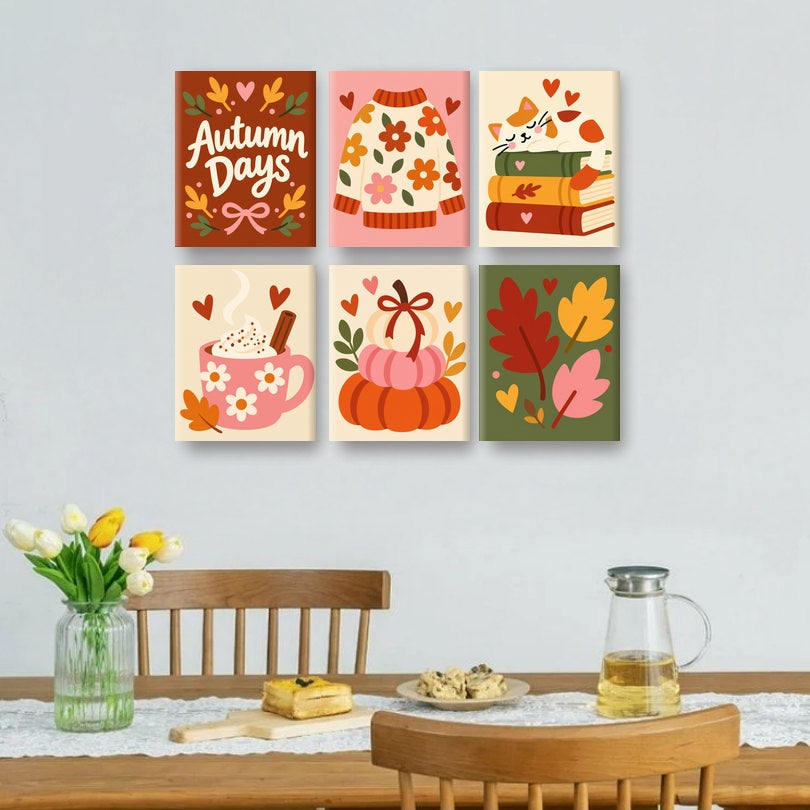 6 Mini Paintings | Herfst Dagen Set