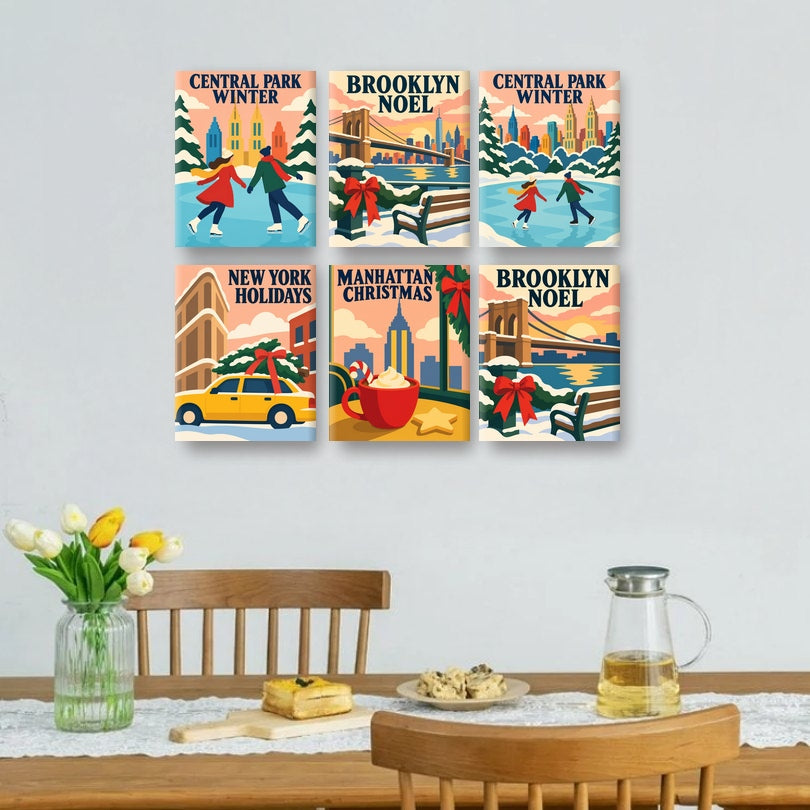6 Mini Paintings | Central Park Winter Set