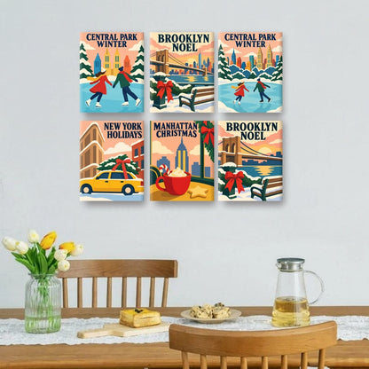 6 Mini Paintings | Central Park Winter Set