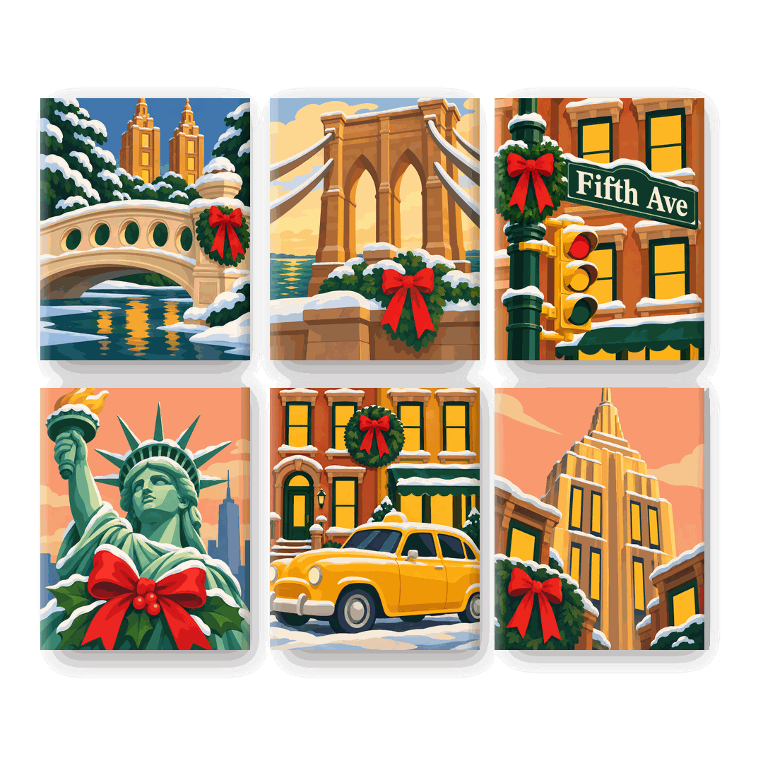 6 Mini Paintings | Central Park Brug Set