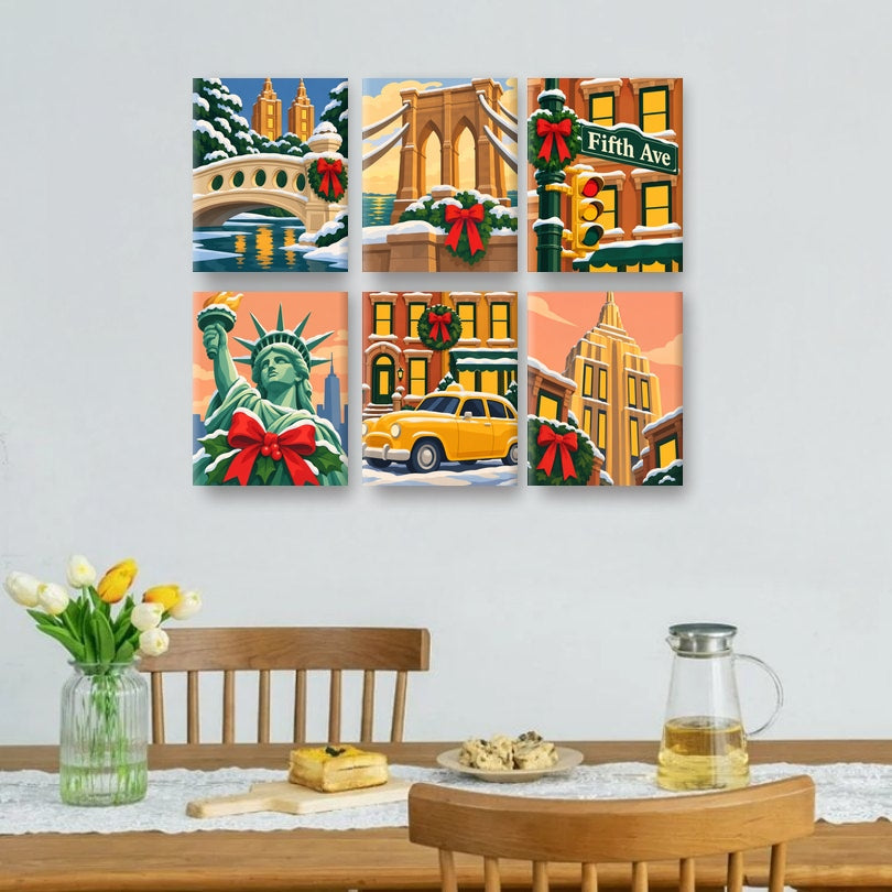 6 Mini Paintings | Central Park Brug Set
