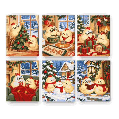 6 Mini Paintings | Een Zeer Kippig Kerst Set