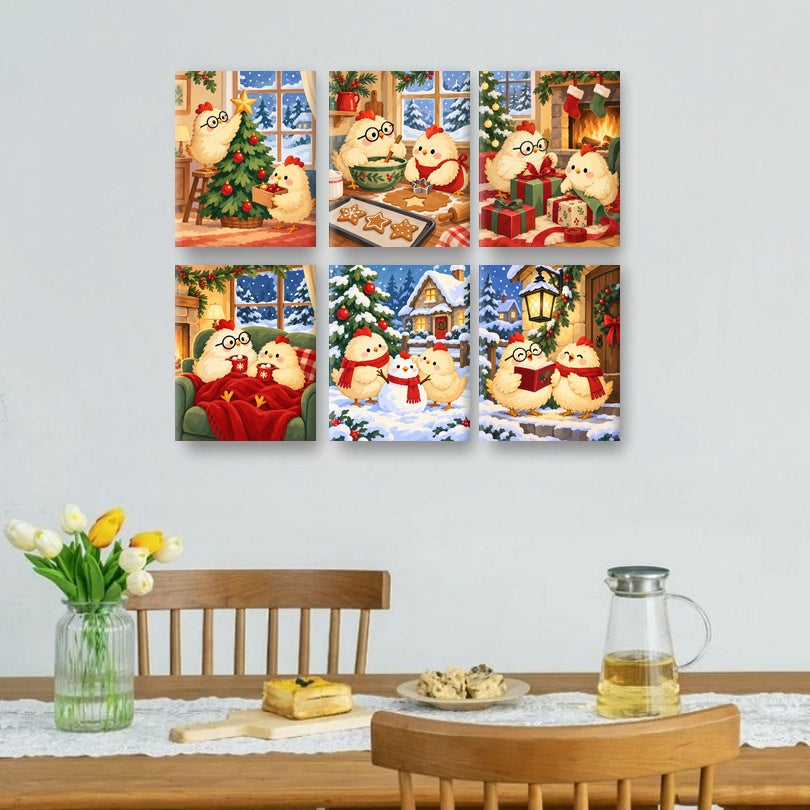 6 Mini Paintings | Een Zeer Kippig Kerst Set