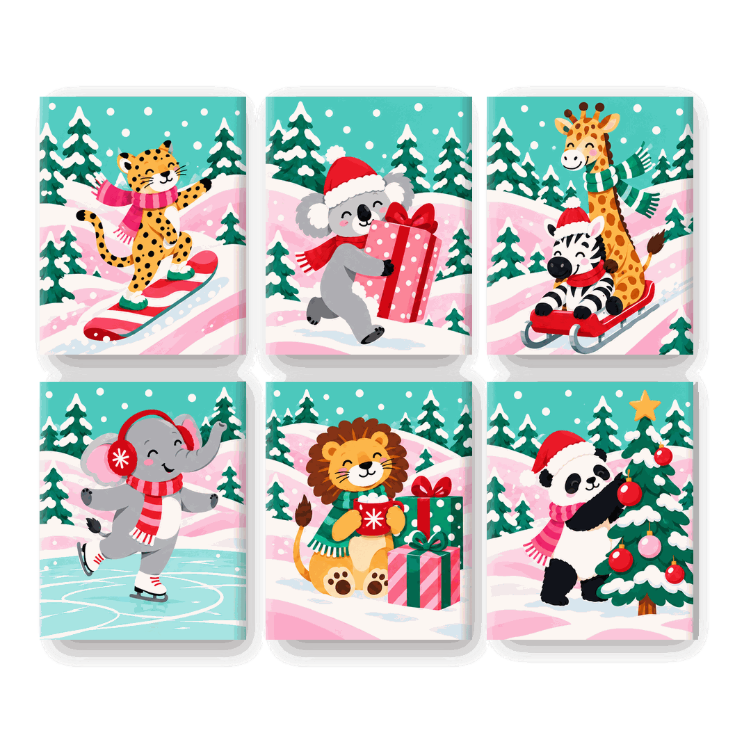 6 Mini Paintings | Kerst Snoep Hellingen Set