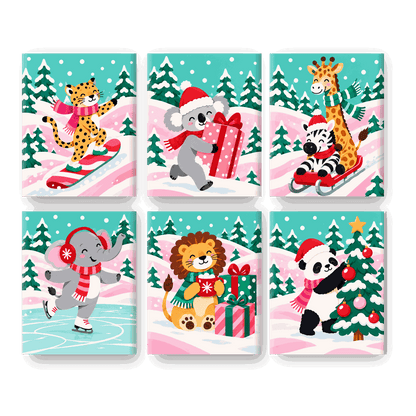 6 Mini Paintings | Kerst Snoep Hellingen Set