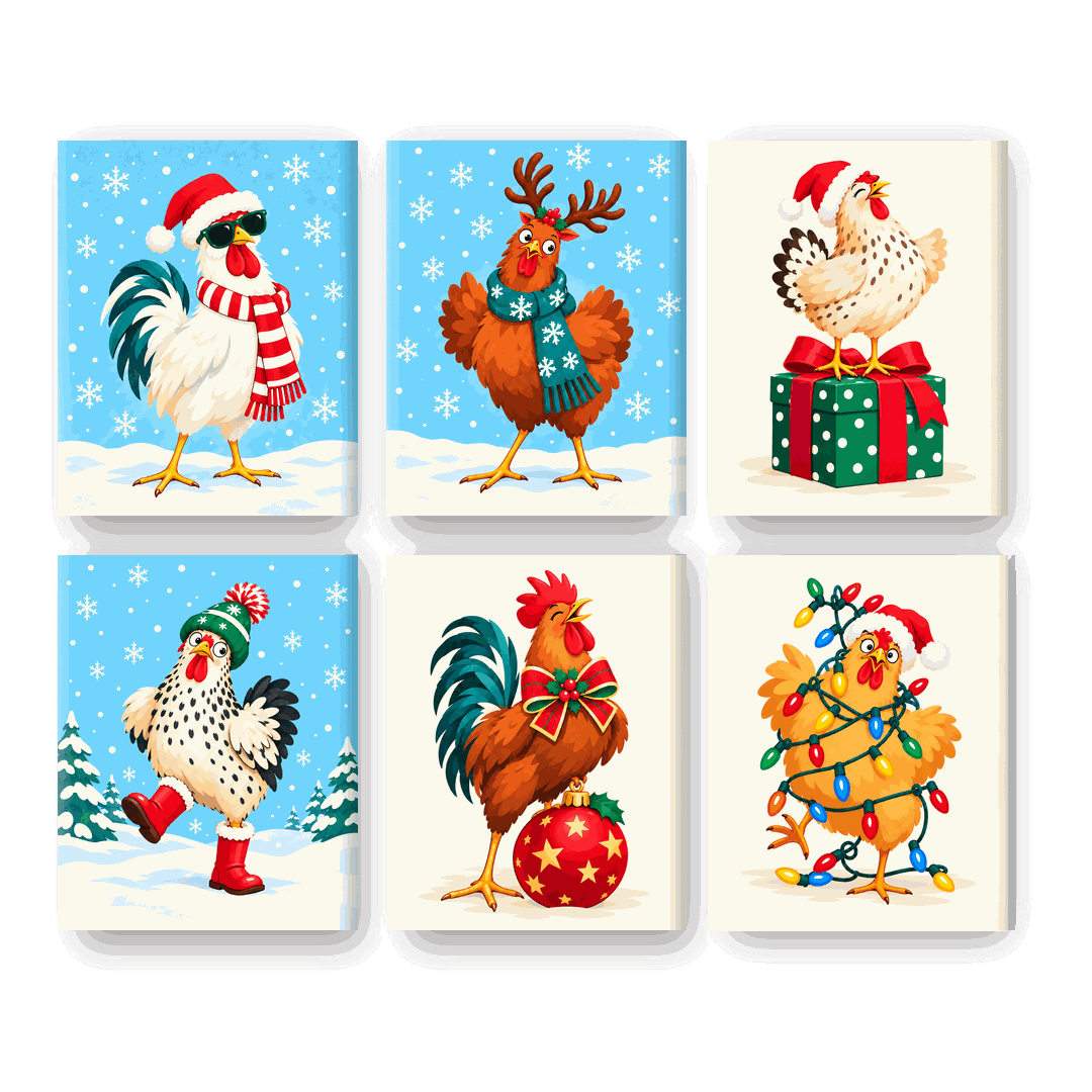 6 Mini Paintings | Kippenkwaad Set