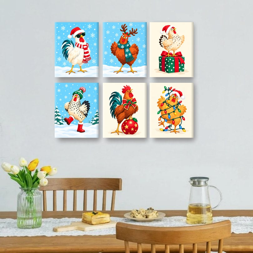 6 Mini Paintings | Kippenkwaad Set
