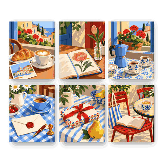 6 Mini Paintings | Espresso in Bloei Set