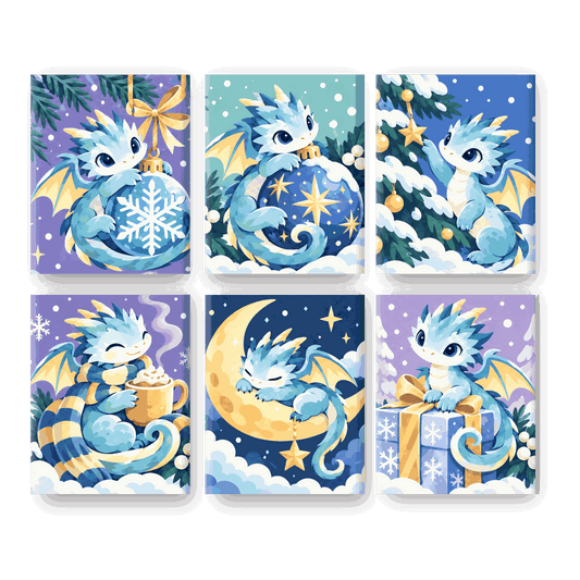 6 Mini Paintings | IJzige Kleine Draken Set