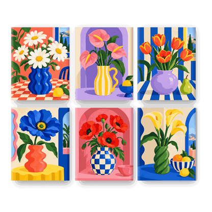 6 Mini Paintings | Speelse Bloemen Studio Set