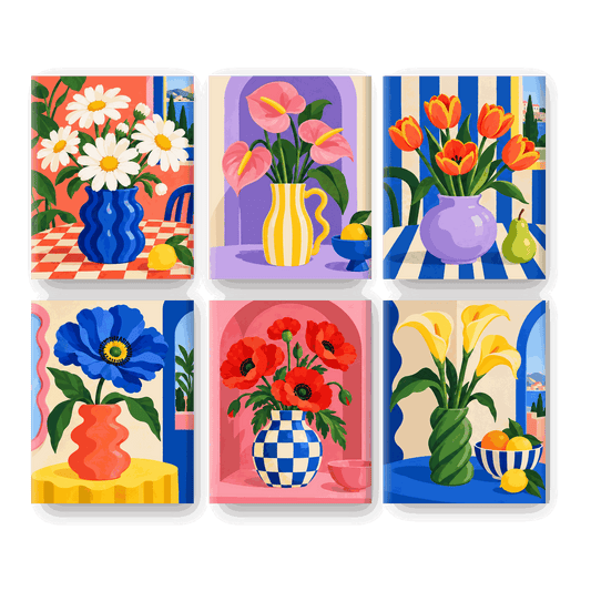 6 Mini Paintings | Speelse Bloemen Studio Set
