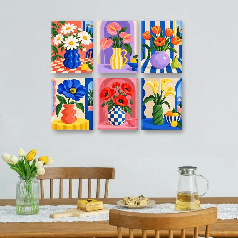 6 Mini Paintings | Speelse Bloemen Studio Set