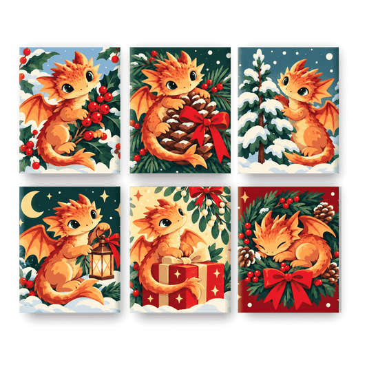 6 Mini Paintings | Kerstman's Kleine Draken Set