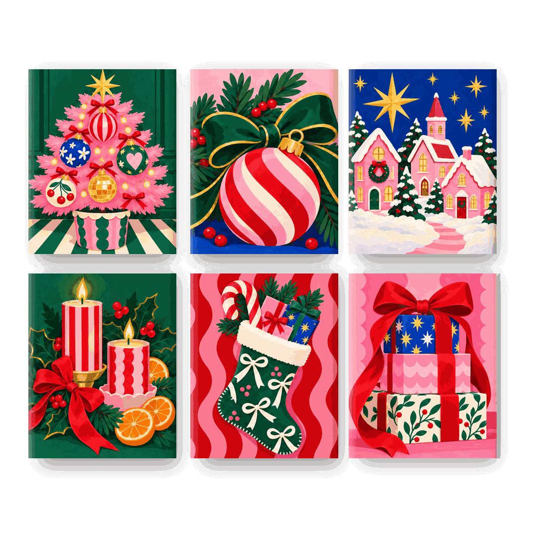 6 Mini Paintings | Suikerpruim Kerstvreugde Set