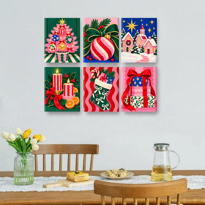6 Mini Paintings | Suikerpruim Kerstvreugde Set