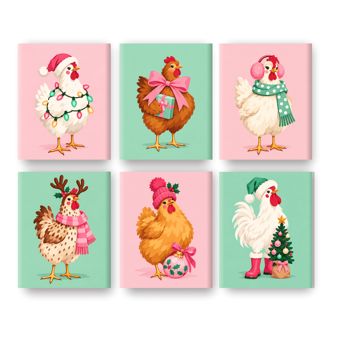 6 Mini Paintings | Het Vrolijke Kippenhuis Set