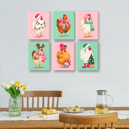 6 Mini Paintings | Het Vrolijke Kippenhuis Set