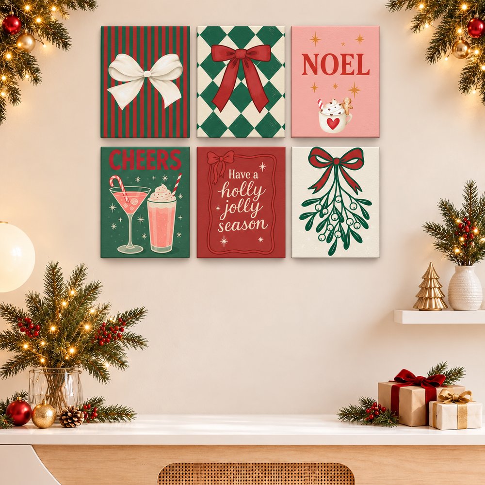 12 Mini Paintings | Kerststrikken & Strepen Bundel