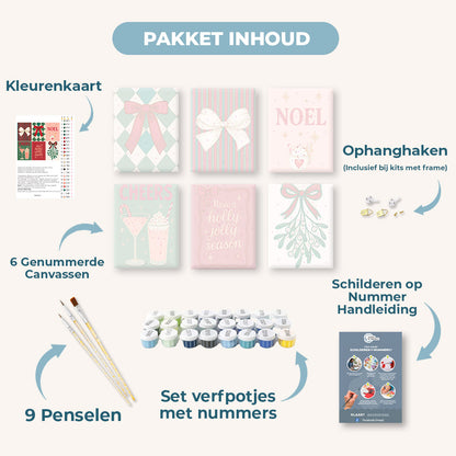 6 Mini Paintings | Vrolijk kerst set