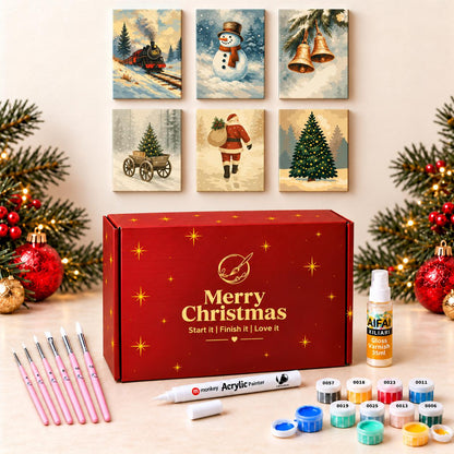 Schilderen op Nummer Kerstcadeaubox - Vintage Kerst Bundel