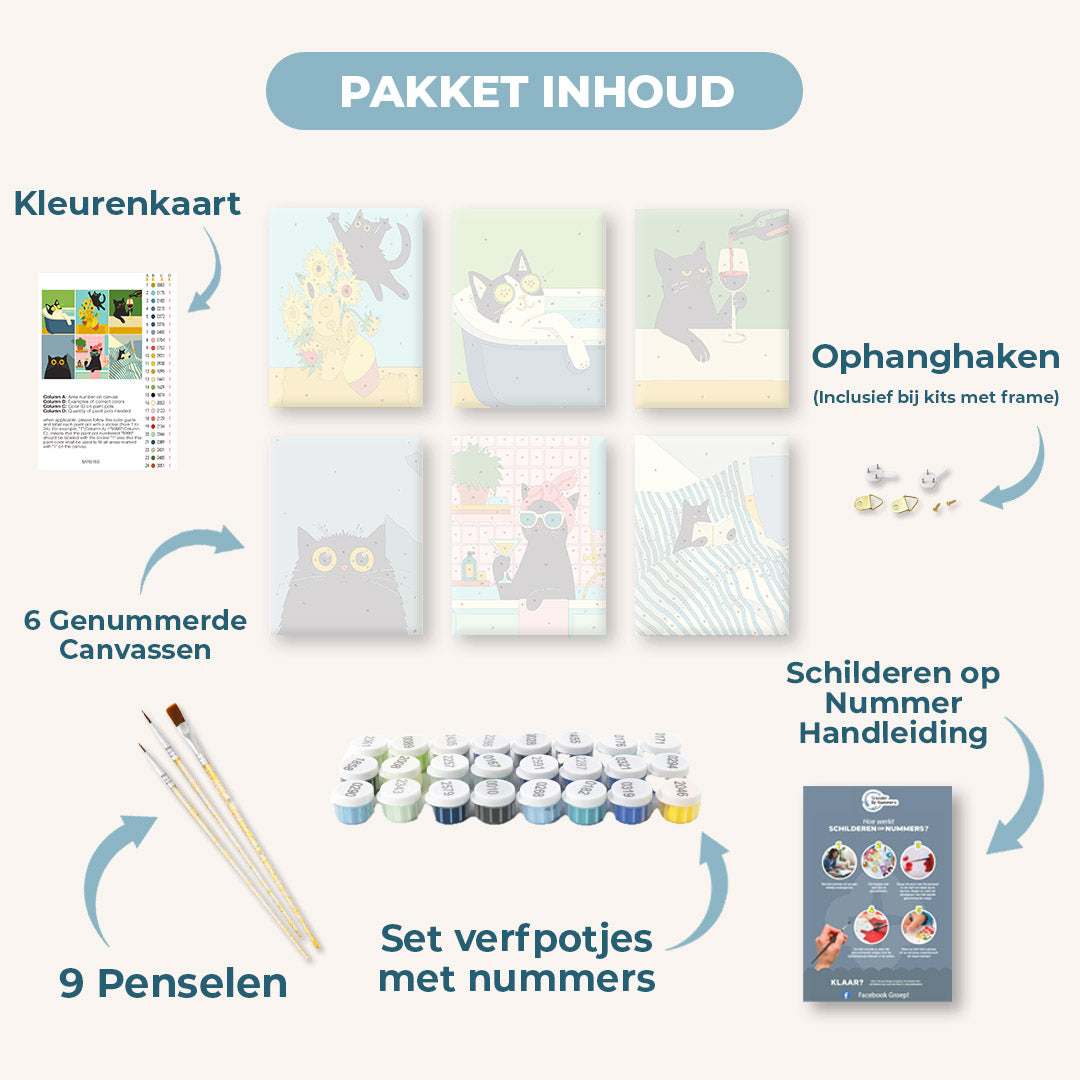 6 Mini Paintings | Gekke Kat Set