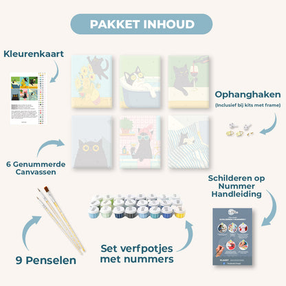 6 Mini Paintings | Gekke Kat Set