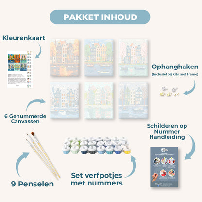 6 Mini Paintings | 4 Seizoenen Amsterdam Set
