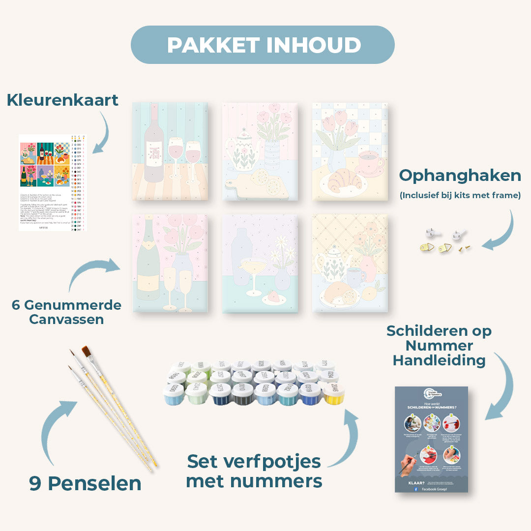 6 Mini Paintings | Vintage Keuken Set