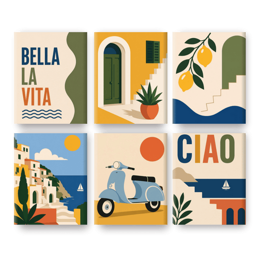 6 Mini Paintings | Bella La Vita Set