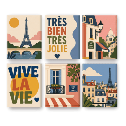 6 Mini Paintings | Prachtig Parijs Set