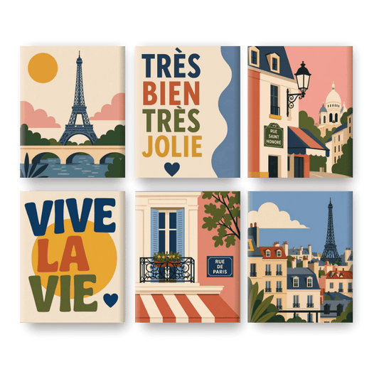 6 Mini Paintings | Prachtig Parijs Set
