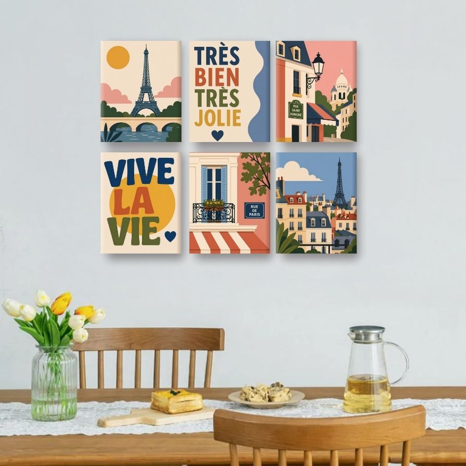 6 Mini Paintings | Prachtig Parijs Set