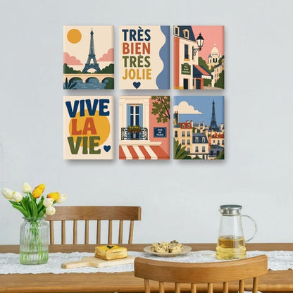 6 Mini Paintings | Prachtig Parijs Set