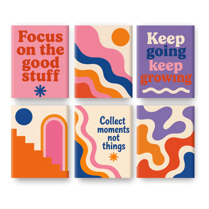 6 Mini Paintings | Groovy Good Vibes Set