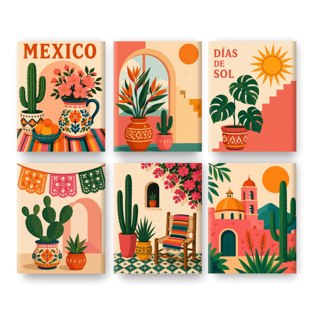 6 Mini Paintings | Días de Sol Set