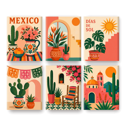 6 Mini Paintings | Días de Sol Set
